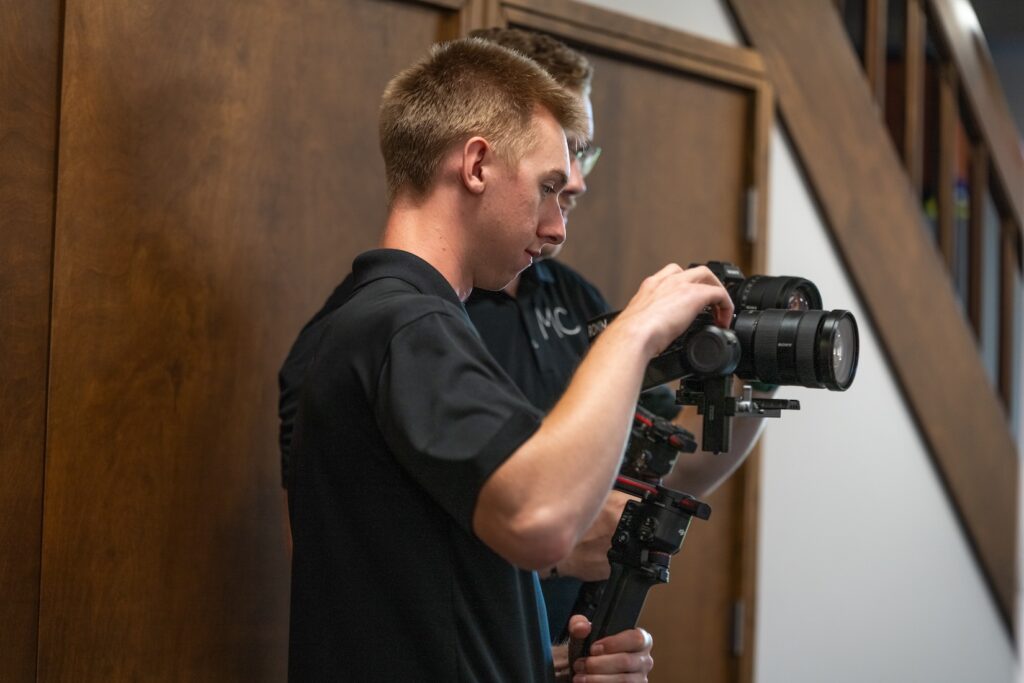 Team capturing footage for commercial video production