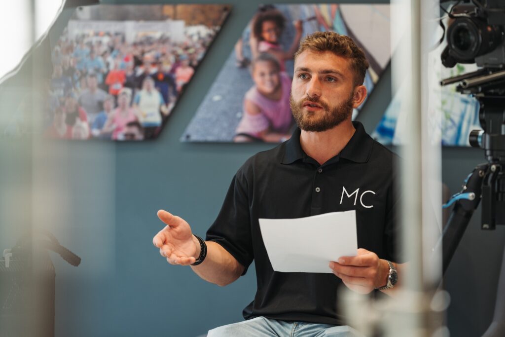 Interviewing CEO for company story video